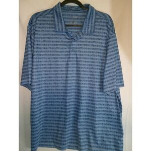 SanSoleil‎ SolTek Men's XL Polo Golf Shirt Blue Cocktail High Ball Drinks UPF 50